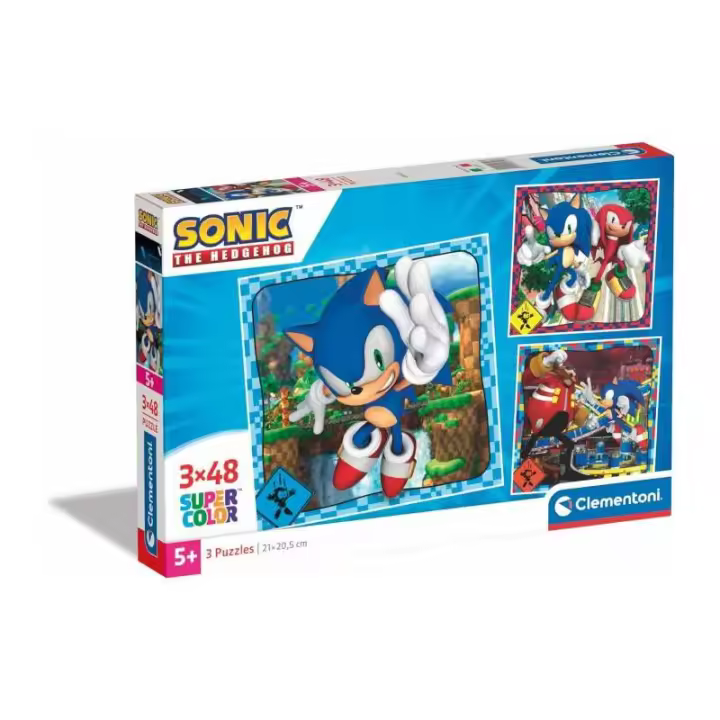 Clementoni Puzzle Sonic 3x48 - Super Color - 1