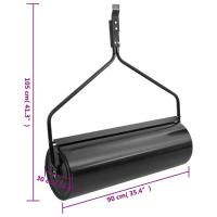 vidaXL Rodillo para césped de jardín hierro negro 63 L - details 5