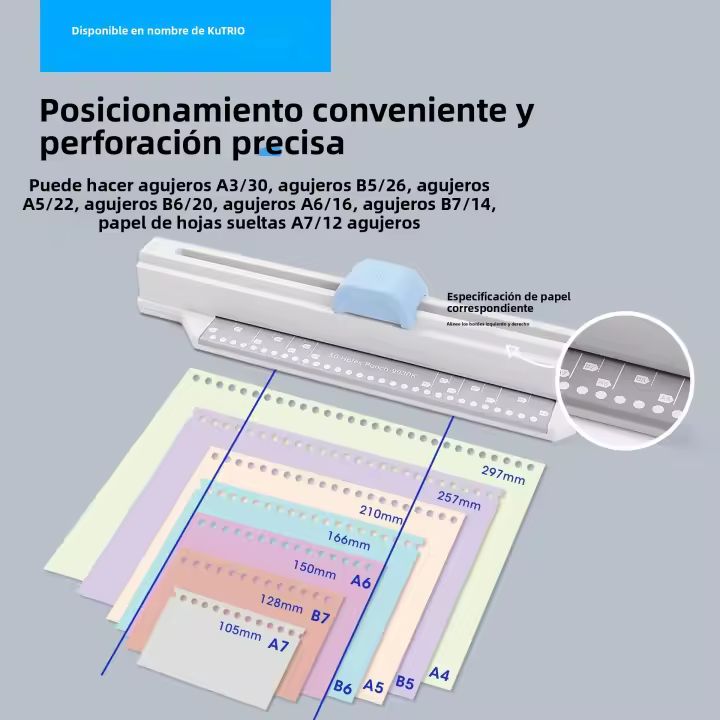 Máquina De Perforación Manual KW-TRIO 9930K Para Documentos 30 Agujeros Suministros De Oficina DIY A4 - 1