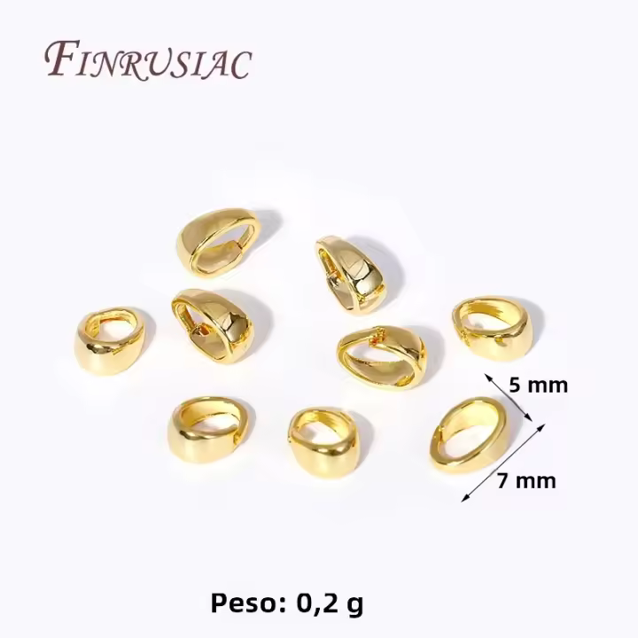 Colgante De Metal Enchapado En Oro 18K Para Fabricación De Collares Hebilla Liso Para Colgantes Gancho Para Cierres Clips - 1