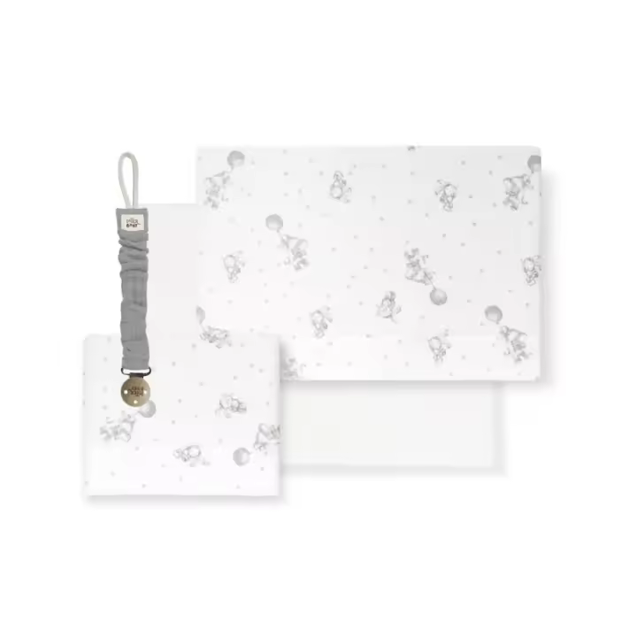 Sábanas Cuna Elefante Algodon 60 x 120 3 Piezas (Sabana encimera, bajera y funda de almohada) Danielstore - 1