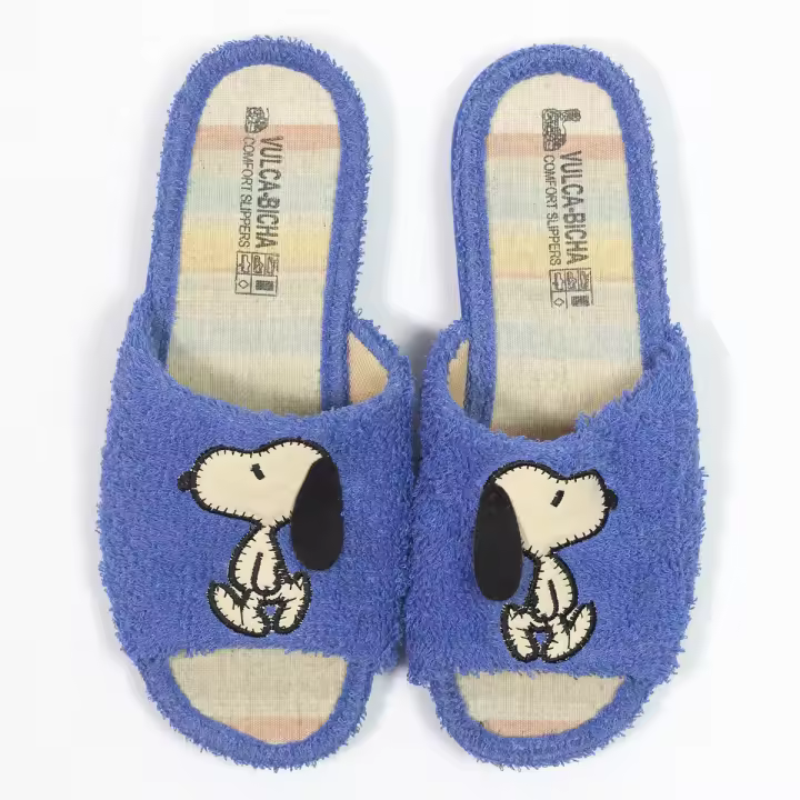 Zapatilla de Casa Vulca-Bicha Perro Bordado Azul - 1