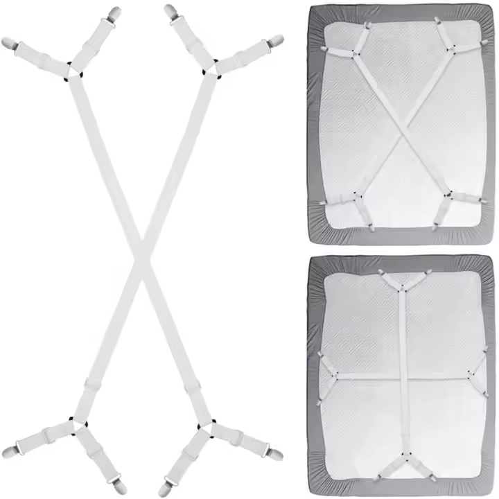 2 PCS Fijadores De Sábanas Elásticos Ajustables Para Colchones Y Sofás Clips De Adaptación Plana Para Cama Material De Poliéster 100% - 1