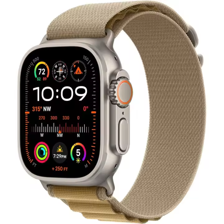 Apple Watch Ultra 2 GPS Cellular 49 mm CA Correa de titanio natural resistente al desgaste Alpine Loop color canela - Talla L - 1