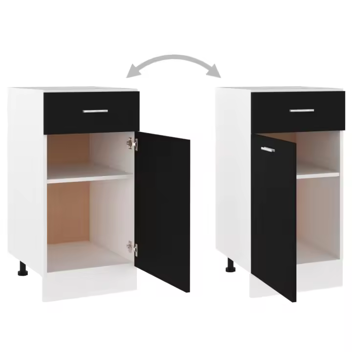 vidaXL Armario bajo cajón cocina “Lyon” madera ingeniería negro - 1
