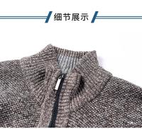 Cardigan De Cuello Alto Para Hombre Con Cremallera Thicken De Algodón Tejido En Jacquard Suéter Grueso Y Caliente Para Otoño Y Invierno Estilo Casual - details 11