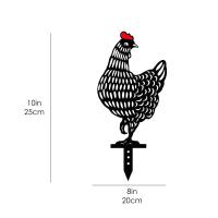 Estatua De Silueta De Pollo Vacío De 10 Pulgadas Arte De Jardín Decorativo De Hen Realista Adorno Para Exterior Material Plástico - details 11