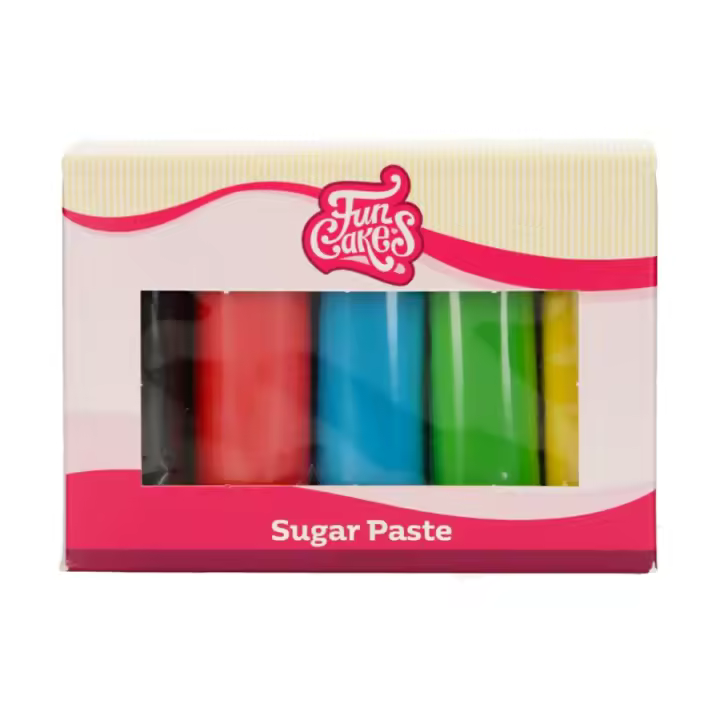 FUNCAKES - MULTIPACK FONDANT - COLORES PRIMARIOS (5 X 100 G) - 1