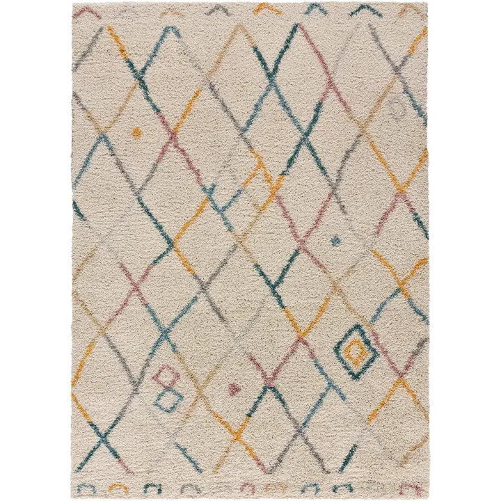 ATTICGO Alfombra de Interior Estilo Geométrico en Multicolor - Kalyna 8666 | 160X230, 80X150, 133X190 cm - 1