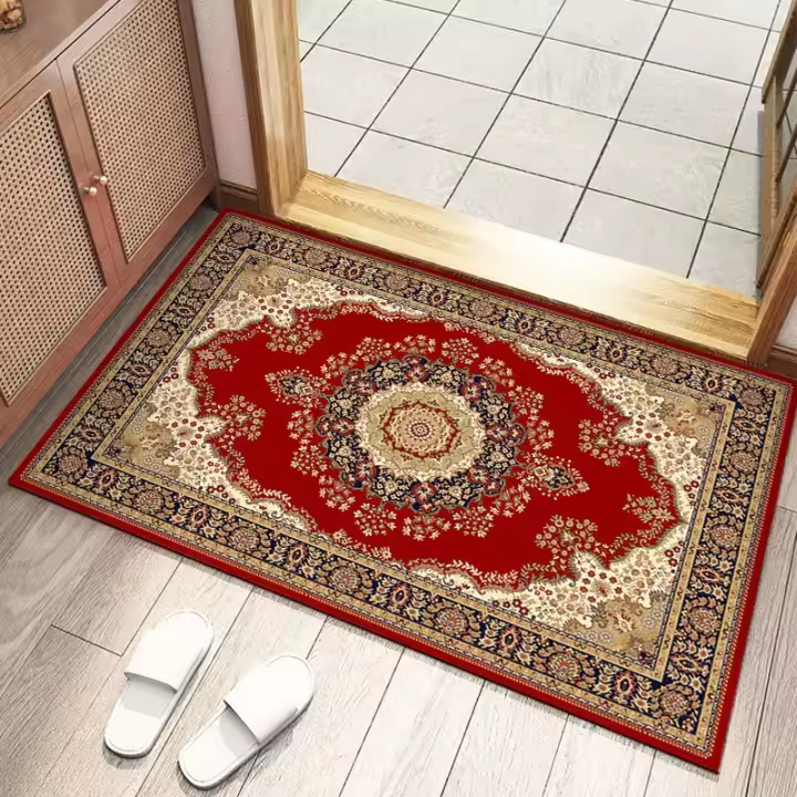 Alfombra Grande Antideslizante Lavable Para Entrada Dormitorio Baño Cocina Sala De Estar Alfombrilla De Piso Decorativa Moderna De Poliéster 100% - 1