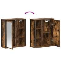 vidaXL Mueble de baño de pared con espejo roble ahumado 50x21x60 cm - details 5