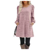 Vestido Casual Para Mujer De Color Sólido Con Botones Manga Larga Cuello Redondo A-Line Largo Hasta La Rodilla Fashion - details 27