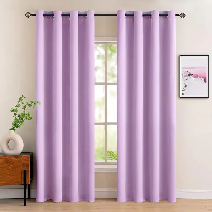 Cortinas de Tela Lisa  de 140x260cm, Cortina Semi Transparente, con 13 Colores Disponible, material 100% Poliéster de Calidad y Resistencia, Cortina Para Salón Dormitorio y Oficina, Moderna Decorativa, Envío desde españa. - 1