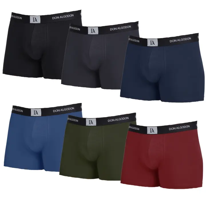 Don Algodon Pack 6 Boxers Hombre Calidad y Suavidad Excepcionales | Elegantes y Cómodos | Ropa Interior de Algodón | Para Uso Diario | Cintura Elástica | Transpirables Ajustables y Suaves - 1