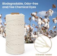 Cordón De Algodón Para Macramé 4mm Natural Para Colgadores De Plantas Paredes Manualidades Regalos Y Decoraciones De Boda 100m - details 3