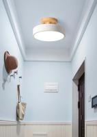 Lámpara De Techo Industrial Nórdica Para Entrada Sala De Estar Comedor Dormitorio Estudio Baño Luz Redonda De Madera Moderna - details 7