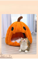 Casa De Gato Y Perro Con Diseño De Calabaza De Halloween Cama Acolchada Para Mascotas Caliente Para Otoño E Invierno Alfombra Para Mascotas - details 1