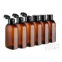 4pcs Botellas De Viaje Reutilizables De 100ml Con Etiquetas Y Bolsa De Almacenamiento Marrón Transparente Plástico Dispensador De Shampoo Multiusos - details 5