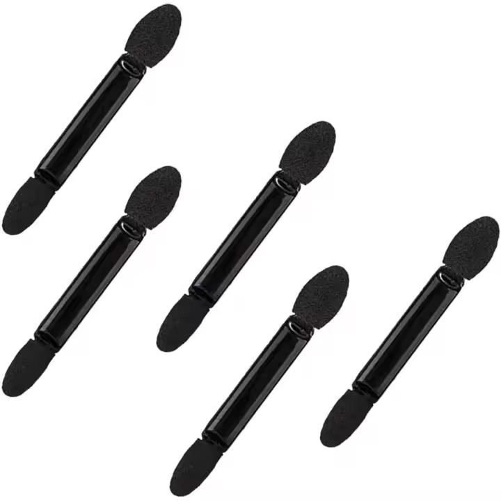 Pinceles de Sombra de Ojos de Esponja, 5 Pcs Cepillo Aplicador de Aplicador de Esponja de Doble Cara, Mango de Plástico Aplicadores, Imprimación de Sombra de Ojos, para Maquillaje Principiantes Chicas - 1