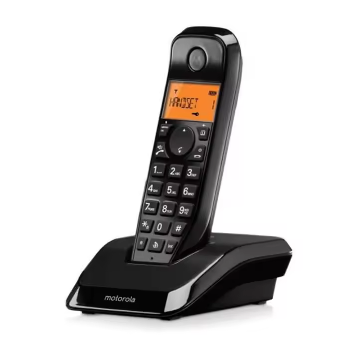 Teléfono Inalámbrico con contestador y opción manos libres retroiluminado Negro Motorola S1201 - 1