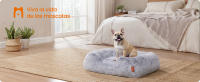 Feandrea Cama para Perros, Sofá para Perros, 71 x 55 x 18/91 x 68 x 18/106 x 75 x 20 cm, Cojín para Mascotas, Relleno Suave, Bordes Elevados, Funda Extraíble y Lavable a Máquina, Antideslizante, Gris Ombré, Regalo de Navidad - details 0