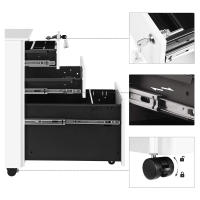 Archivador móvil con cerradura, cajonera de oficina con ruedas, para documentos A4 y carpetas, blanco o negro, 30x45x60 cm - details 3