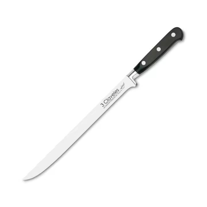 3 Claveles Forgé - Cuchillo Jamonero Profesional 25 cm Acero Inoxidable - 1