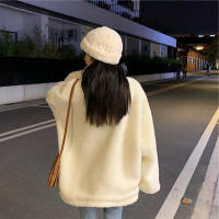 Abrigo De Lana De Oveja Gruesa Para Mujer Invierno Cuello Erguido Faux Peluche Cálido Con Cremallera Y Mangas Largas Ropa Exterior Casual - details 10