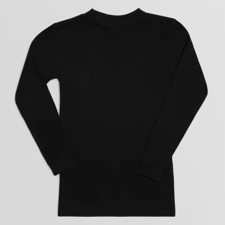 Ysabel Mora - Camiseta cálida manga larga cuello semicisne negra - 1