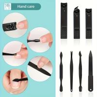 Kit Profesional De Tijeras Para Uñas 7-24 Piezas Negro Ultra Afiladas Para Uñas De Los Dedos Y Los Pies Para Hombres Y Mujeres Pedicura Fuerte - details 5