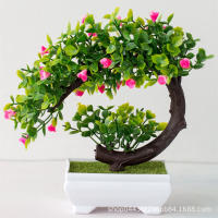 Planta Artificial De Bonsái En Vaso Flores Falsas Ornamento De Mesa Material Plástico Estilo De Planta Bonsái - details 15