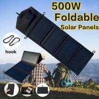 Panel Solar Plegable Portátil De 500W 12V USB Impermeable Para Carga De Batería Y Teléfono Móvil Camping Senderismo Pesca - details 0