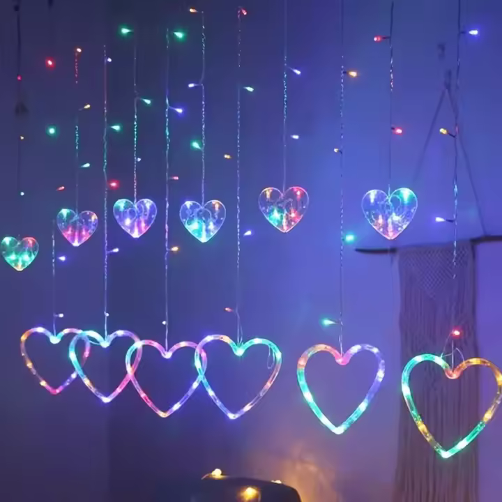 Luces De LED En Forma De Corazón Para Decoración De Habitaciones Boda Y Fiesta Operadas Por Pilas Guirnalda Fairy Para Valentine's Day - 1