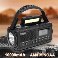 Radio De Emergencia Portátil Con Solar Y Manivela De Crank 10000mAh Con LED Y Cargador USB Luz De Mano Recargable Para Clima NOAA AM FM - details 3