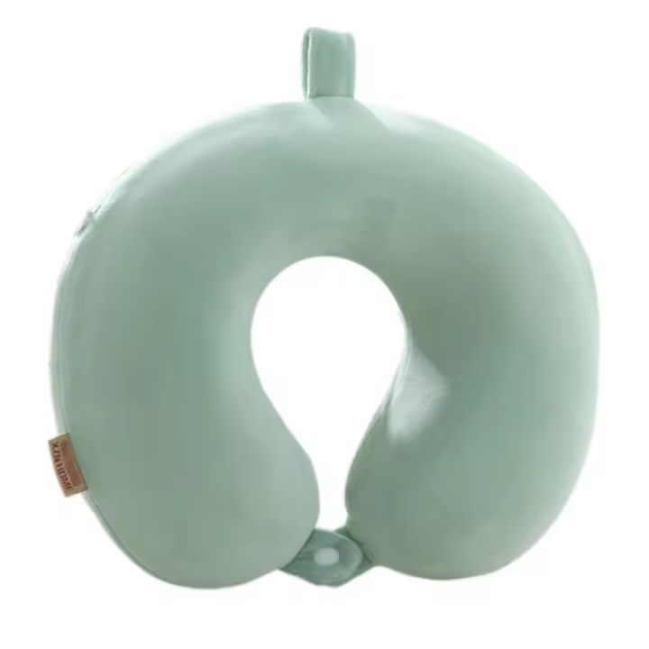 Almohada De Cuello En Forma De U De Memoria Suave Para Viaje En Coche Y Oficina Color Sólido Rebound Lento Algodón Piel De Pollo Uso Diario Decorativa - 1