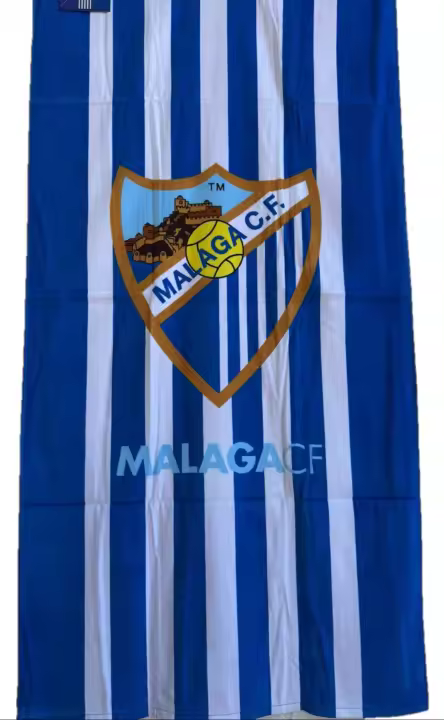 Toalla de Playa, piscina o baño Málaga Club de Fútbol 150X75 cm. 100% Algodón - Asditex Malaga - 1