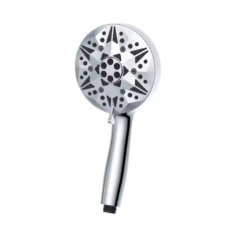Alcachofa de Ducha de Mano de Alta Presión - Cabezal de Ducha Portátil with 10 NIVeles de Pulverización - 2 Limpiezas Fuertes para Bañera Azulejos Paredes Mascotas (Chrome) - 1