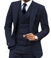 Traje De Boda Para Hombre 3 Piezas Conjunto De Traje Formal British Estilo Con Chaqueta Pantalones Y Chaleco Slim Fit Tuxedo Male Blazer Para Celebraciones Y Trabajo - details 1