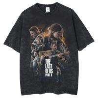Camiseta De Algodón Harajuku Punk Para Hombre Con Patrón De the Last of Us Estampado Retro Cuello Redondo Manga Corta Lavada - details 5