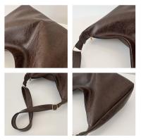 Bolso De Hombro Para Mujer De Cuero PU Vintage Estilo Maillard Casual Gran Capacidad Textura Moda Cruzado Bolso De Compa\u00f1ero - details 12
