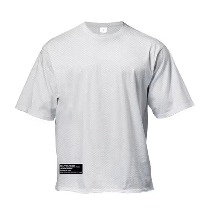 Camiseta De Hombre Oversize Casual Verano Malla Secado Rápido Manga Corta Estilo Fitness Prenda Clásica Para Gimnasio Y Bodybuilding - 1