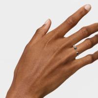 Mini anillo de Oso Negro Abierto Onix en Plata con ónix - details 4