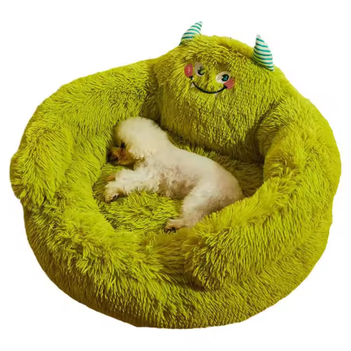 Casa De Perro Invierno Caliente Lavable Con Diseño De Bicho Verde Semi-Abierta Para Mascotas Medianas Y Grandes Almohadillas Y Sofás Para Perros - 1
