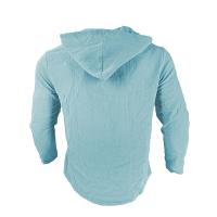 Camisa Casual Para Hombre De Color Sólido Con Capucha Y Cuerda Ajustable De Algodón Y Lino Estilo High Street Top Versátil Para El Día - details 18