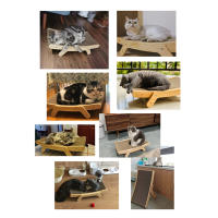 Tablero De Rasguñar Para Gatos Con Marco De Madera 3 En 1 Sillón De Descanso Antirraspado Juguete Para Uñas Sofá Para Gatos - details 14
