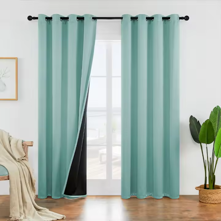 Cortina De Blackout Tejida Moderna Para Decoración De Habitaciones Cocinas Salones Y Estudios Aislante Térmico Y Reductor De Luz - 1