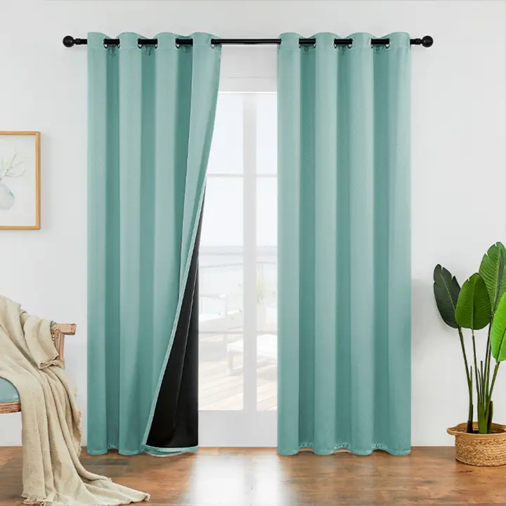 Cortina De Blackout Tejida Moderna Para Decoración De Habitaciones Cocinas Salones Y Estudios Aislante Térmico Y Reductor De Luz - 1