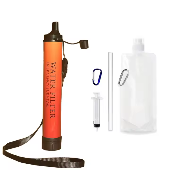 Filtro De Agua Portátil Para Camping Y Senderismo Emergencia Vida Adecuado Para Ríos Lago Color Negro Tamaño Compacto - 1
