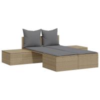 vidaXL Tumbona doble con cojines ratán sintético Negro, Marrón, Gris Sillas de Exterior Ideal para jardín, playa, piscina, terraza Tumbona Piscina Tumbonas Playa Tumbonas Jardín Exterior - details 3