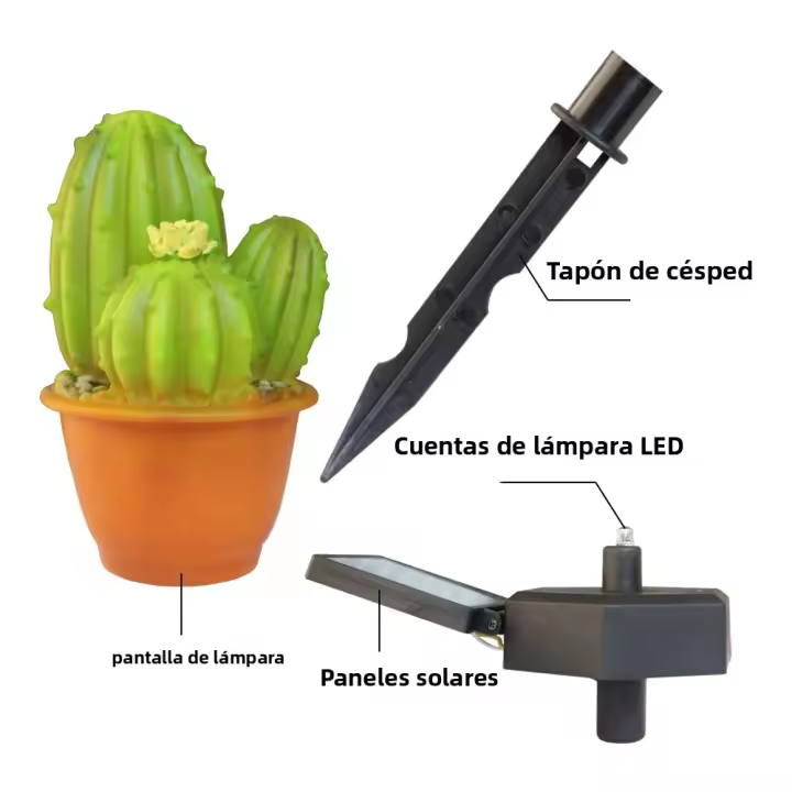 Lámpara Solar LED Para Jardín Impermeable Decorativa De Piña Y Cactus Para Paisaje Iluminación De Camino De La Pradera - 1